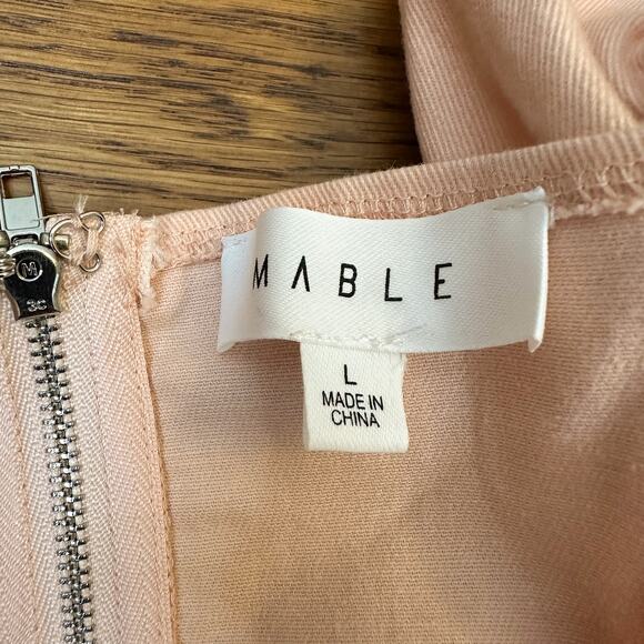 Anthropologie Mable Light Pink Cutout Ruffle Front Romper - Picture 7 of 7